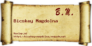 Bicskey Magdolna névjegykártya